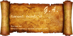 Gansel Acsád névjegykártya
